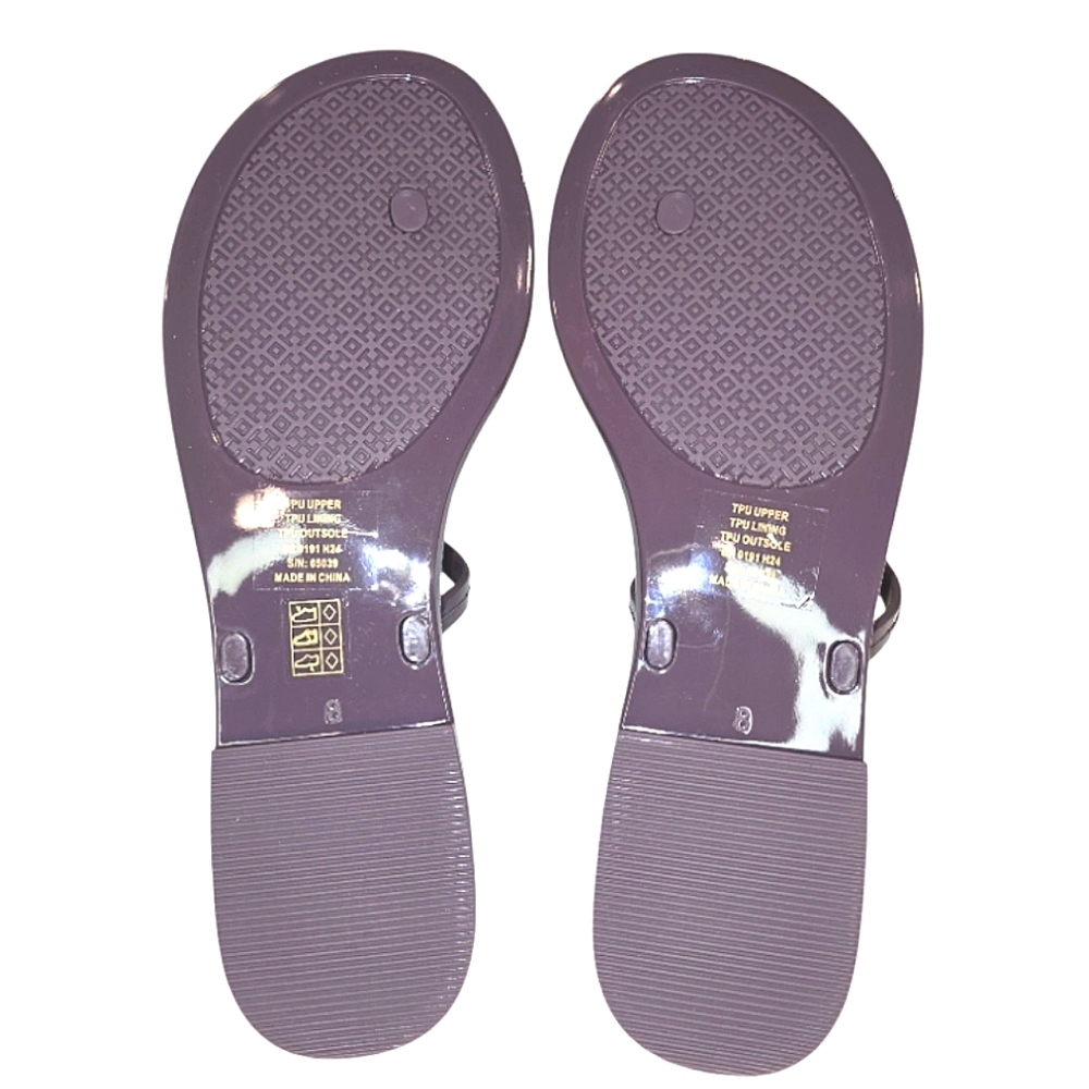 Tory Burch Mini Miller Jelly Thong Sandals In Eggplant Purple - Picture 9 of 10